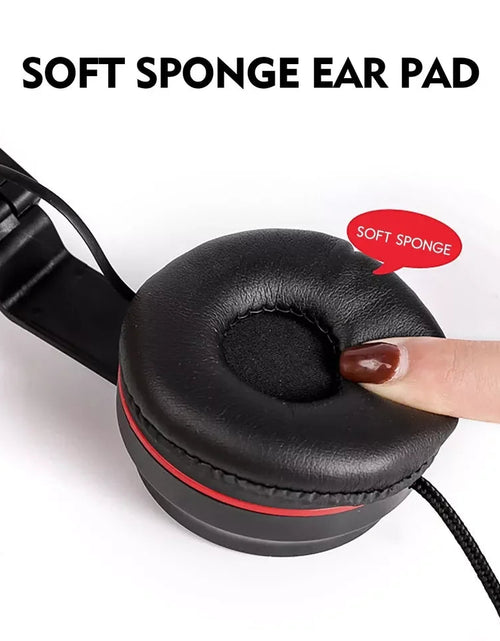 Load image into Gallery viewer, Head mounted wired earphones for e-sports, chicken eating, with microphone for phone and computer calls, universal earphones for gaming
