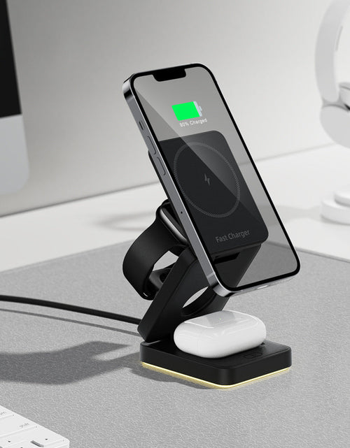 Load image into Gallery viewer, 3 in 1 Wireless Charger Magnetic Foldable Charger For iphone charger power Adapter Charging Stand &amp; Holder
