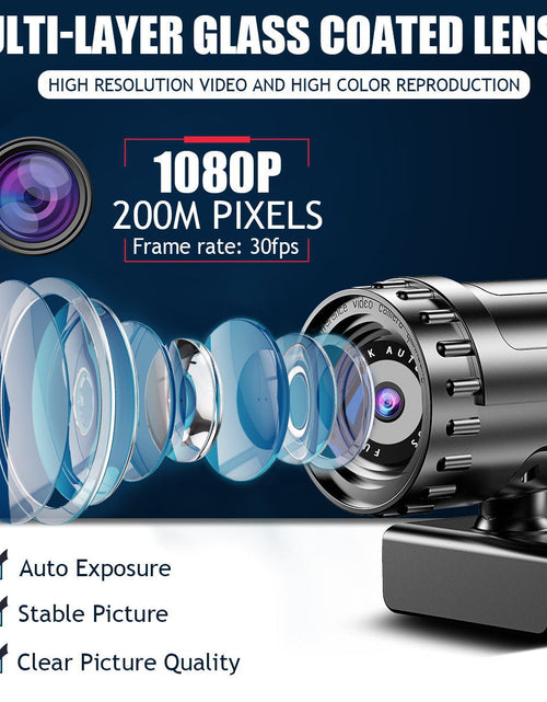 Load image into Gallery viewer, 4k Beauty Auto Focus 1080p Computer Camera HD Network USB Live Webcam 2K Drive Free
