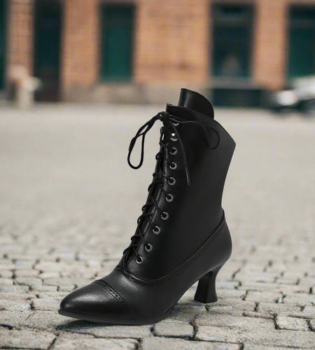 Women’s High Heel Martin Boots – British Style Motorcycle Fashion
