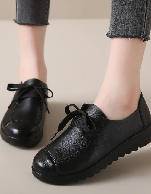 Load image into Gallery viewer, Women’s Black Flat Work Shoes – Soft Sole Anti-Slip Flats
