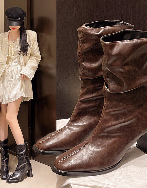 Load image into Gallery viewer, Large Size Women’s High Heel Plus-Width Ankle Boots – Autumn/Winter
