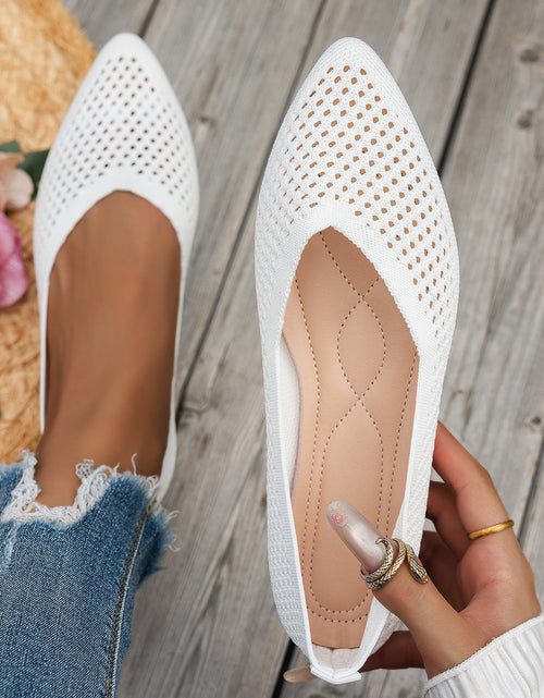 Load image into Gallery viewer, Women's Pointed Toe Flyknit Slip-On Loafers – Flat Casual Shoes
