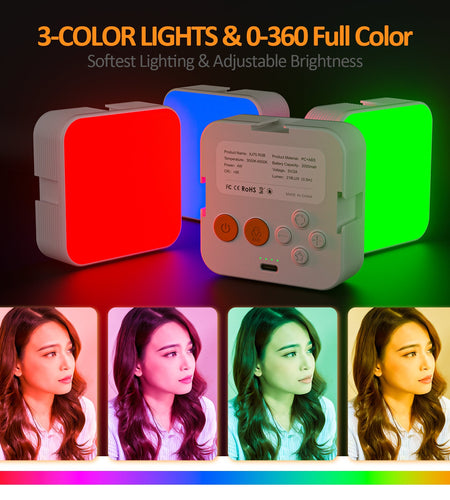Camera pocket light atmosphere mini RGB mobile phone fill light live VLOG video conference photography light