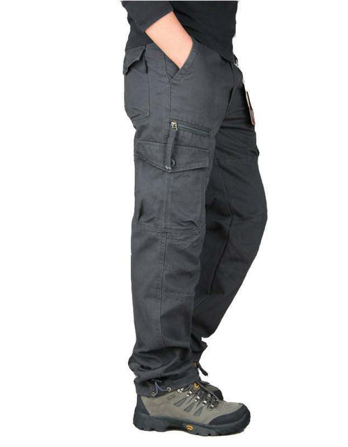 Load image into Gallery viewer, Men's Cotton Cargo Overalls for Camping &amp; Hiking - Straight-Leg, Multi-Pocket Baggy Trousers
