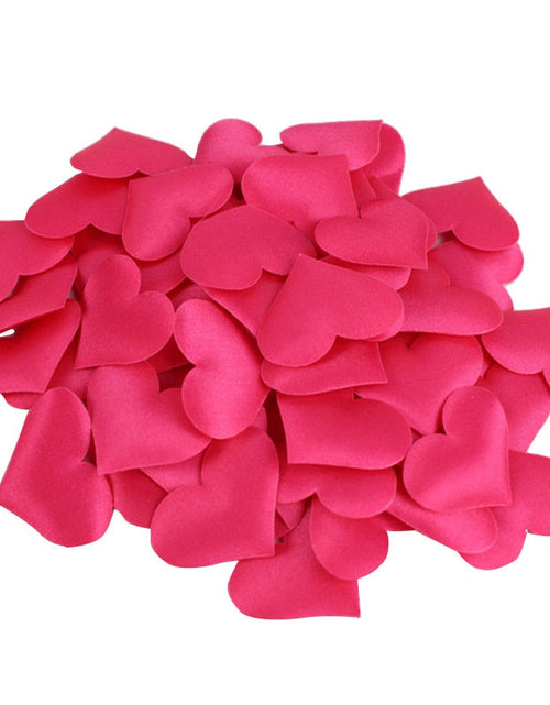 Load image into Gallery viewer, 50Pcs 32mm Romantic Sponge Satin Fabric Heart Petals Wedding Confetti Table Bed Heart Petals Wedding Valentine Decoration
