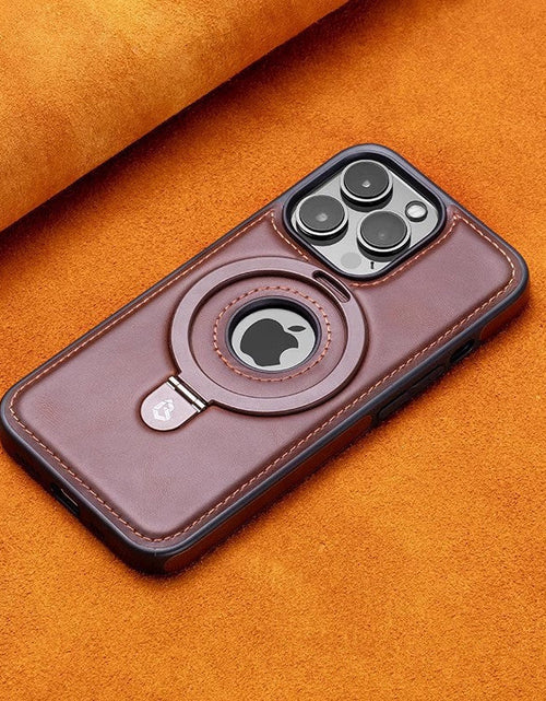 Load image into Gallery viewer, Suitable for Apple 16Promax phone case leather magnetic bracket iPhone 15 anti drop protective case
