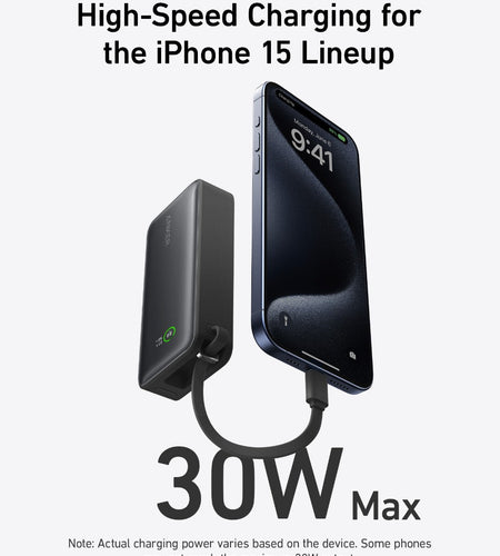 Anker Nano Power Bank (30W, Built-In USB-C Cable)