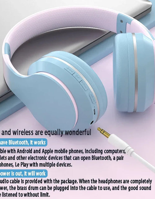 Load image into Gallery viewer, DR56 Headset Wireless Bluetooth Headset Children's Online Game Class Call E-sports Headset New Gradient.

