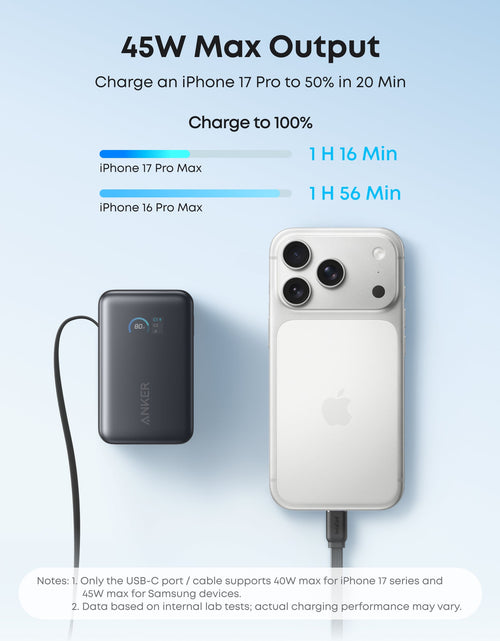 Load image into Gallery viewer, Anker Nano Power Bank (10K, 45W, Built-In Retractable USB-C Cable)
