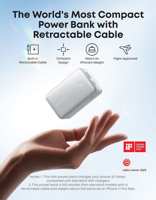 Load image into Gallery viewer, Anker Nano Power Bank (10K, 45W, Built-In Retractable USB-C Cable)
