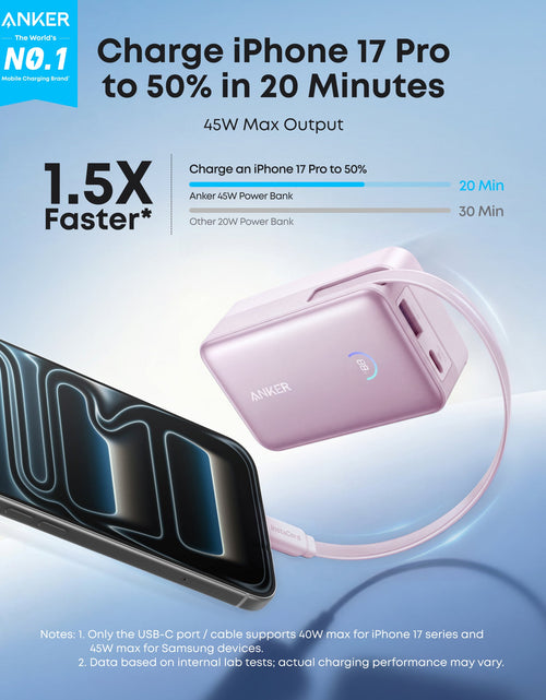Load image into Gallery viewer, Anker Nano Power Bank (10K, 45W, Built-In Retractable USB-C Cable)
