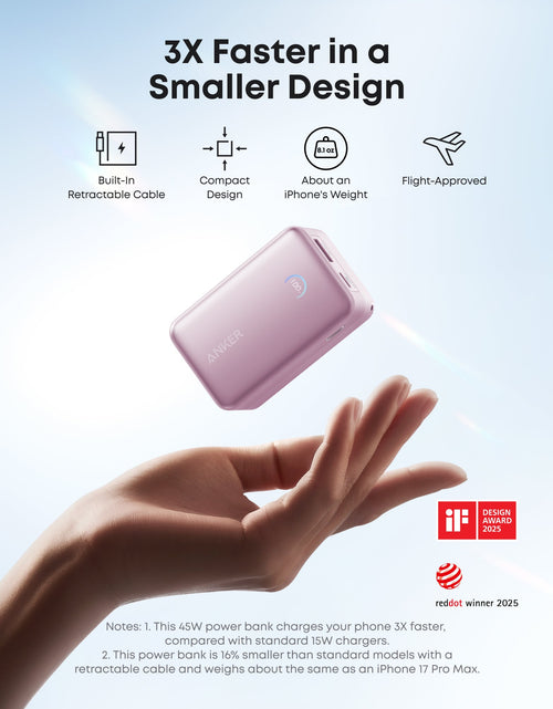 Load image into Gallery viewer, Anker Nano Power Bank (10K, 45W, Built-In Retractable USB-C Cable)
