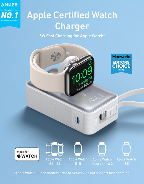 Load image into Gallery viewer, Anker MagGo Power Bank (10K, 35W, For Apple Watch)
