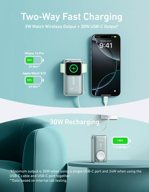 Load image into Gallery viewer, Anker MagGo Power Bank (10K, 35W, For Apple Watch)
