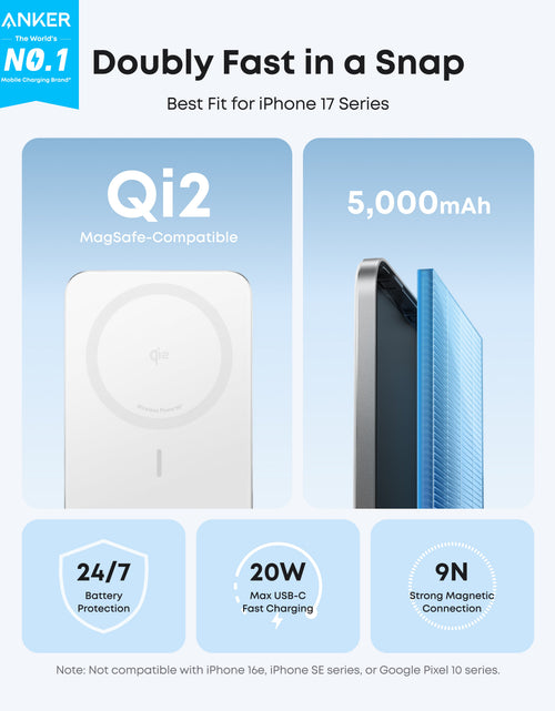 Load image into Gallery viewer, Anker Nano Power Bank (5K, MagGo, Slim)
