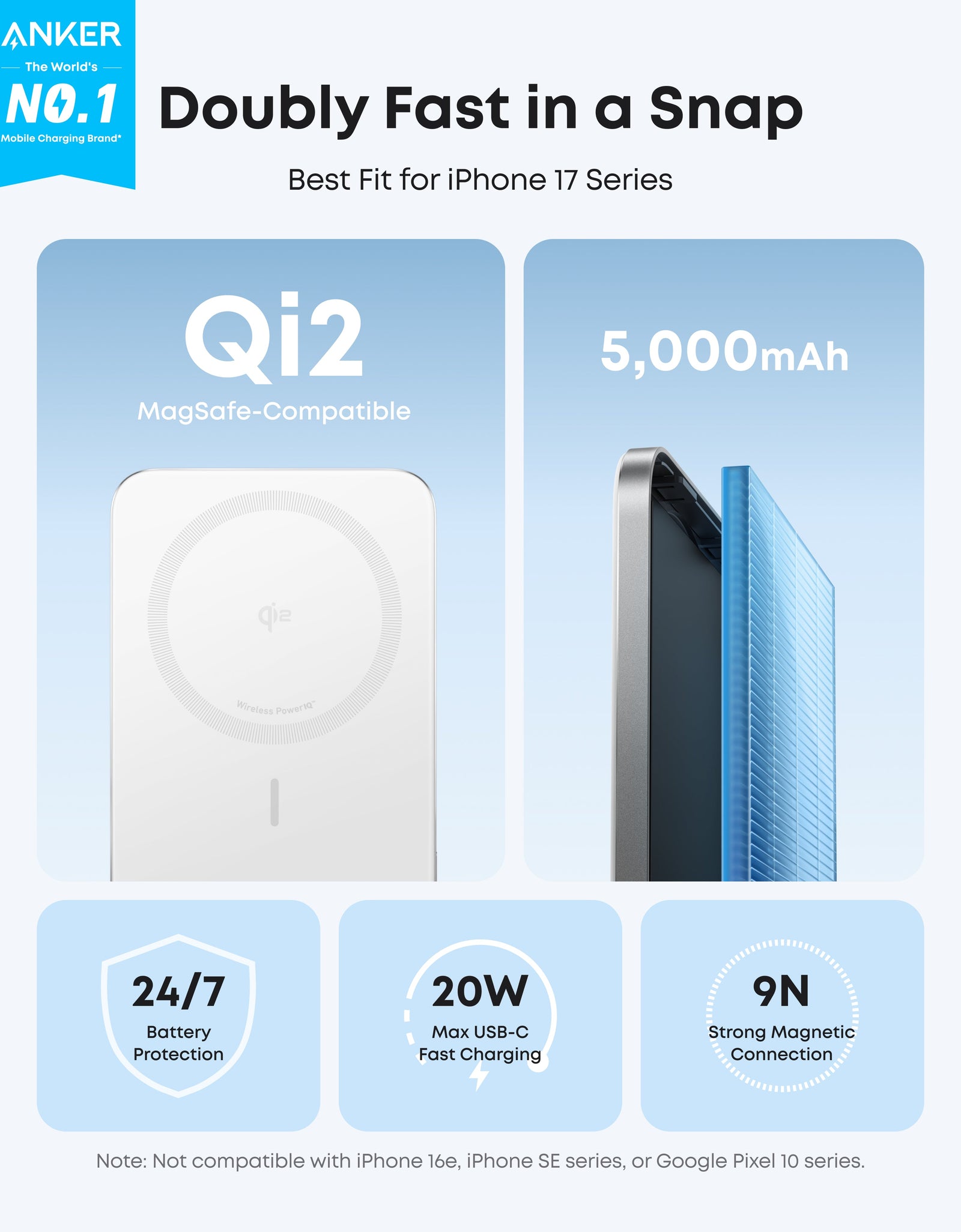 Anker Nano Power Bank (5K, MagGo, Slim)