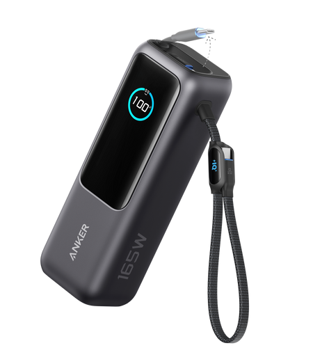 Anker Laptop Power Bank (25K, 165W, Built-In and Retractable Cables)