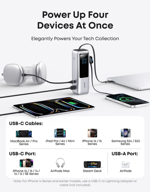 Load image into Gallery viewer, Anker Laptop Power Bank (25K, 165W, Built-In and Retractable Cables)
