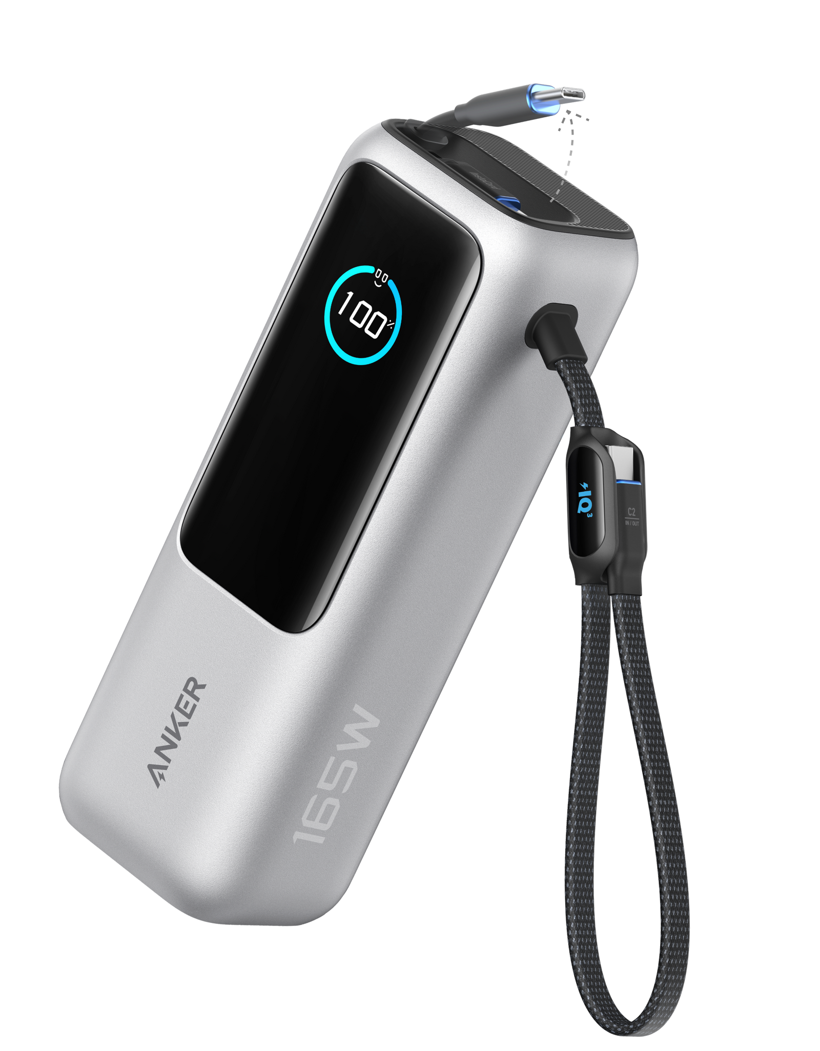 Anker Laptop Power Bank (25K, 165W, Built-In and Retractable Cables)