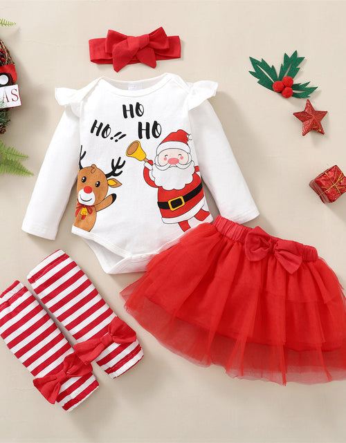 Load image into Gallery viewer, New popular Christmas dress set for girls
