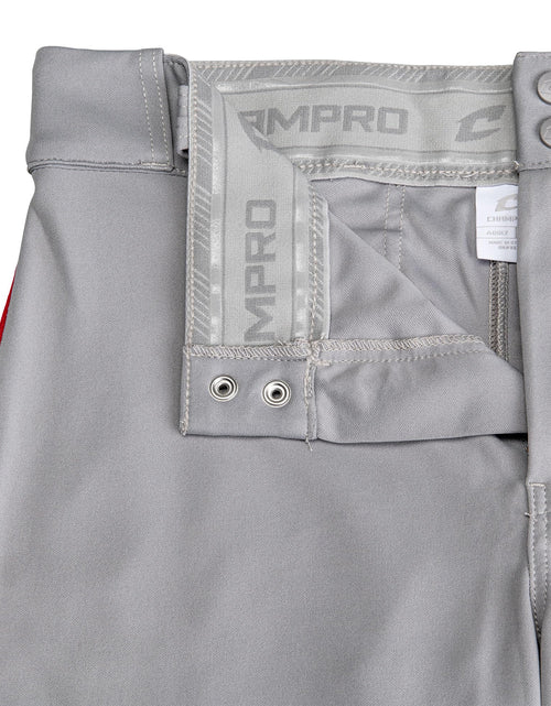 Load image into Gallery viewer, Champro Triple Crown 2.0 Baseball Knickers with Braid Grey Scarlet Size XL
