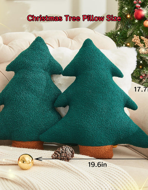 Load image into Gallery viewer, Vdoioe Christmas Tree Throw Pillows Set of 2 Plush Cotton Fill Xmas Decor

