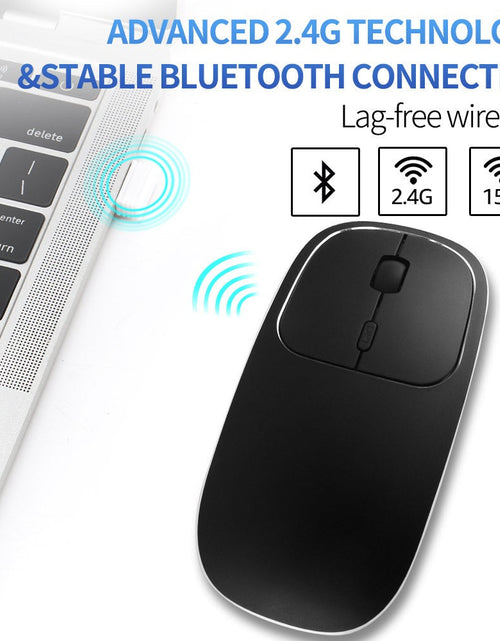 Load image into Gallery viewer, Aluminum alloy dual-mode wireless Bluetooth mouse rechargeable silent infinite computer accessories
