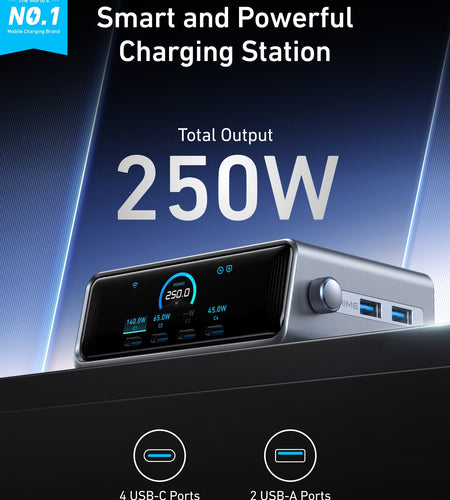 Anker Prime Charger (250W, 6 Ports, GaNPrime)