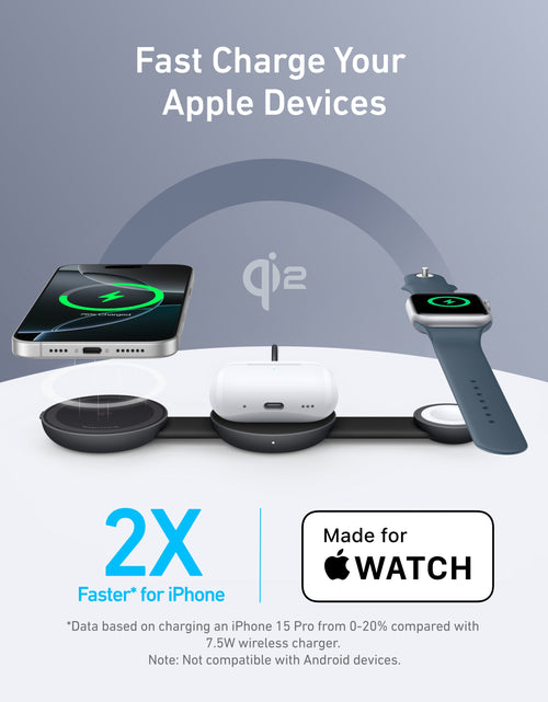 Load image into Gallery viewer, Anker MagGo Wireless Charging Station (3-in-1, Foldable Pad)
