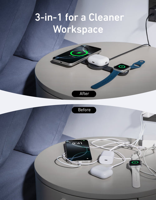 Load image into Gallery viewer, Anker MagGo Wireless Charging Station (3-in-1, Foldable Pad)
