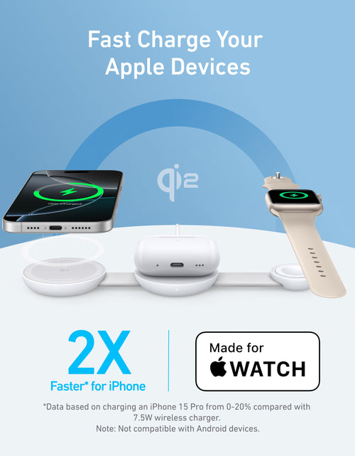 Load image into Gallery viewer, Anker MagGo Wireless Charging Station (3-in-1, Foldable Pad)
