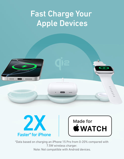 Load image into Gallery viewer, Anker MagGo Wireless Charging Station (3-in-1, Foldable Pad)
