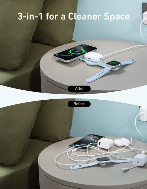 Load image into Gallery viewer, Anker MagGo Wireless Charging Station (3-in-1, Foldable Pad)
