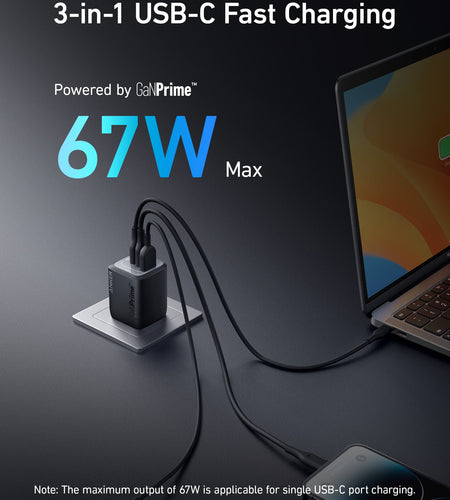 Anker Prime 67W GaN Wall Charger (3 Ports)