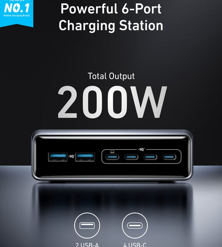 Anker Prime Charger (200W, 6 Ports, GaN)