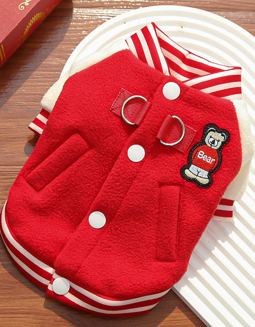 Load image into Gallery viewer, Wholesale Fleece Dog/Cat Outdoor Jacket - Small/Medium Pets, D-Ring &amp; Buttons
