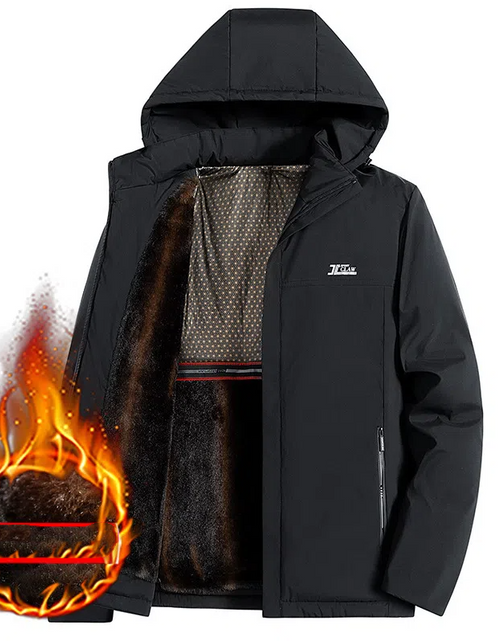 Load image into Gallery viewer, Men's mink fur autumn and winter middle-aged and elderly dad outfit with thick fleece, middle-aged casual business cotton jacket
