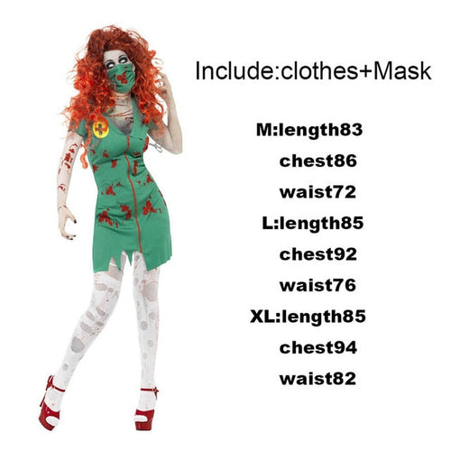 Load image into Gallery viewer, Scary Halloween Costumes for Adult Men Zombie Nurse Nun Bloody Ghost Bride Middle Ages Women Fancy Dress Cosplay Costumes
