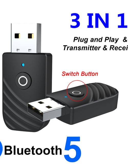 Load image into Gallery viewer, 3 in 1 Bluetooth 5.0 Adapter Car Computer TV AUX Audio Bluetooth Speaker Receiver Transmitter Adapter
