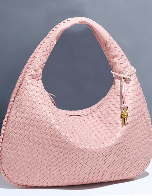 Load image into Gallery viewer, Crescent shaped women's bag hand woven hand-held dumpling bag fashionable single shoulder armpit bag
