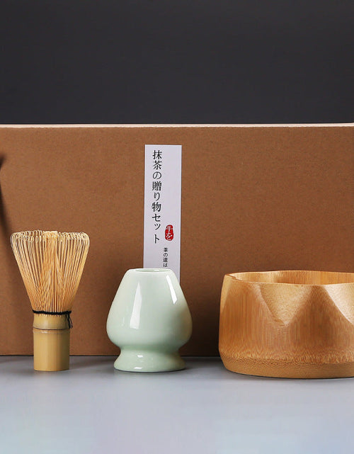 Load image into Gallery viewer, Tea Brush Matcha Brush Hyakumonari Tea Brush Stand Combination Song Dynasty Tea Ordering and Tea Playing Tools Set Japanese Gift Box
