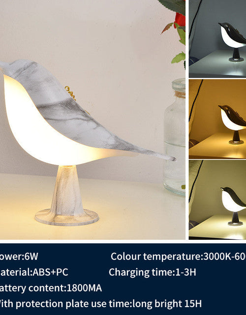 Load image into Gallery viewer, Creative Magpie Aromatherapy Lamp Car mounted Decorative Lamp Bedside Bird Night Lamp Three color Touch Charging Atmosphere Table Lamp
