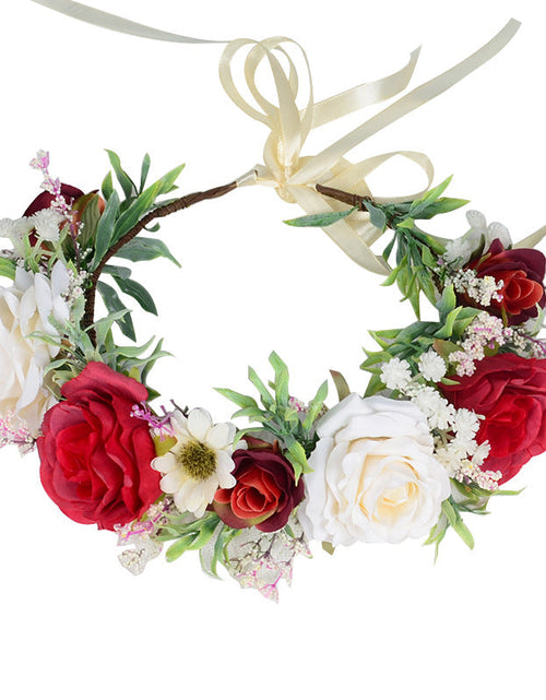 Load image into Gallery viewer, Flower garland headwear Hawaiian flower girl beautiful super fairy bride rose ring accessory
