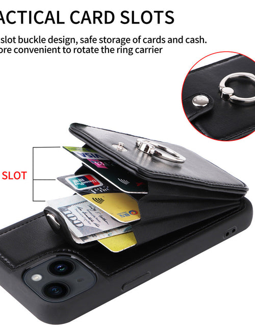 Load image into Gallery viewer, Suitable for iPhone 14 wallet phone case  Apple 13 Promax flip cover protective case accordion card insertion phone leather case
