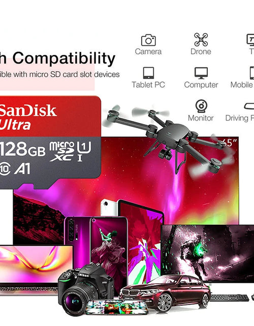 Load image into Gallery viewer, Micro SD Card 64GB Video Monitoring Traffic memory card 128GB 256GB Max 512GB 1TB smartphone DJI drone cardfor car
