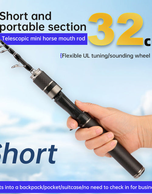 Load image into Gallery viewer, Portable Ultra - Short Carbon Fiber Telescopic Fishing Rod: 1.5m/1.68m/1.8m Options, Ideal for Sea Fishing with 32cm - Related C
