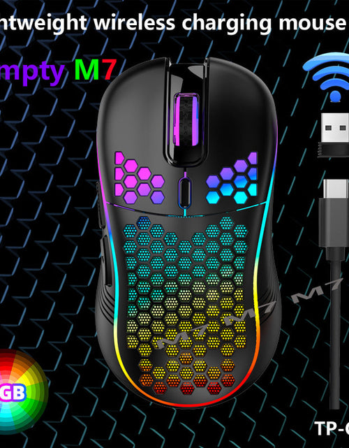 Load image into Gallery viewer, 2.4G Wireless Cave Mouse Lightweight Gaming Mouse with Luminous 7 Color Breathing Light Computer Accessories
