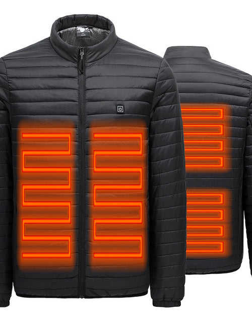 Load image into Gallery viewer, Intelligent heating cotton jacket USB charging heating cotton jacket for male and female couples Korean version warm jacket with four zones heating
