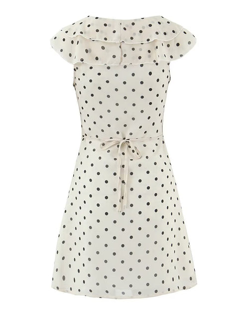 Load image into Gallery viewer, New Women's Fashionable Classic French Polka Dot Ruffle Waist-In Dress
